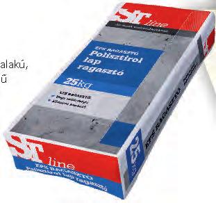 EPS ragasztó Felhasználásra kész, por alakú, cement-műgyanta kötésű ragasztóhabarcs.