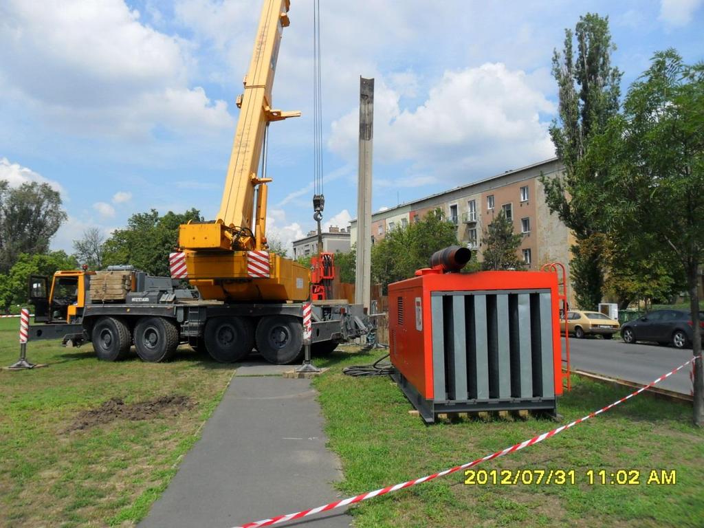 Helyszínberendezés Telepített nagygépek Egyéb nagygépek Az elfoglalt terület mértékének felmérése (pl. szádfalverő), az egymás mellett elhelyezkedő folyamatok térbeli viszonya (ld.