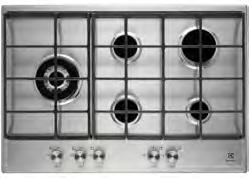 ZGO65414BA EGT6342YOK EGH7353SOX WOK égő, önálló gáz főzőlap 60 cm széles, 4 égős, 2 db zománcozott edénytartó,