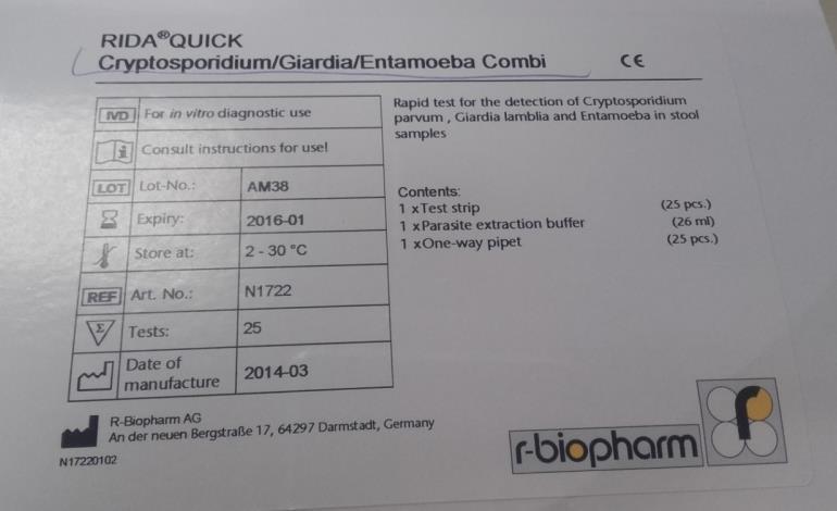 CRYPTOSPORIDIUM/GARDIA/ENTAMOEBA