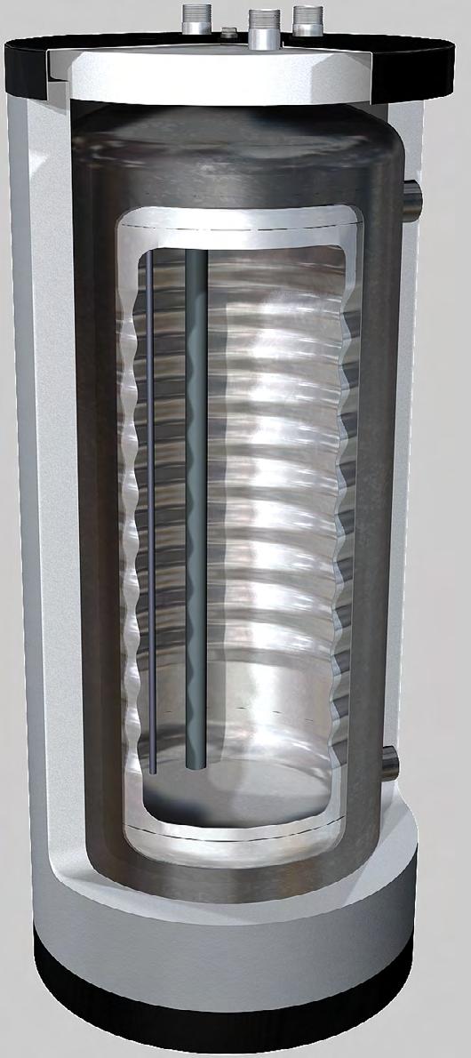 HU ÁLTALÁNOS LEÍRÁS MOLLEK - HR s 320 600-800 - 1000 / Jumbo 800-1000 Indirekt fűtésű melegvíz-tárolók, álló kivitelben, nagyméretű hőcserélő felülettel, közepes és nagy melegvíz-igényű rendszerekhez.