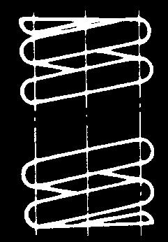 A metszetben ábrázolt rugó rajzolásakor az egyik szelvényhez képest a kapcsolódó másik szelvényt fél menetosztással eltolva rajzoljuk meg (312. ábra).
