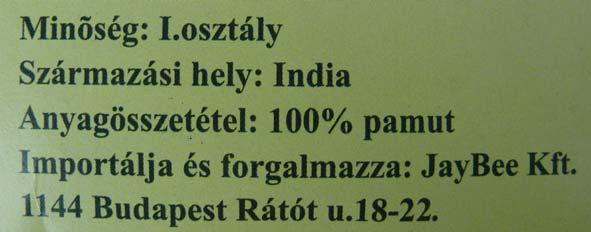 7. ábra. Ágyneműhuzat termékcímkéje II. 8. ábra. Ágyneműhuzat termékcímkéje III. Megoldás Helyesen oldotta meg a feladatokat, ha az alábbiakra gondolt a válasz megfogalmazásánál: 1.