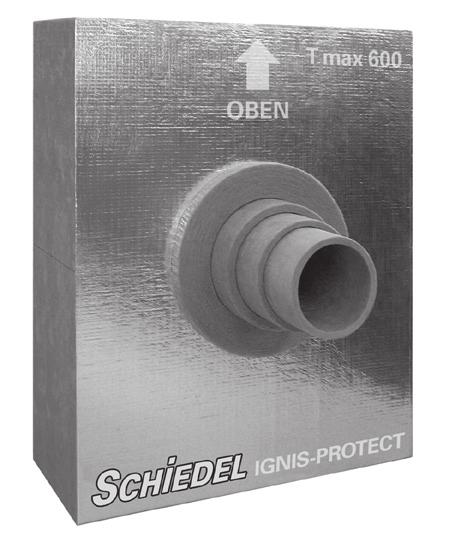 (Durva sűrűség 120 kg/m3, építőanyag-osztály A1 a DIN 4102 szerint) Schiedel IGNIS-PROTECT előnyei Biztonságos, egyszerű és beszerelésre kész megoldás.