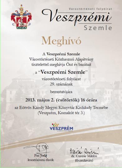 Veszprémi Szemle 29.