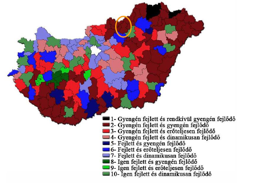 2. ábra. Pétervásárai kistérség helyzetértékelése Forrás: Heves megyei Területfejlesztési Koncepció, Helyzetelemzés, helyzetértékelés 2012.