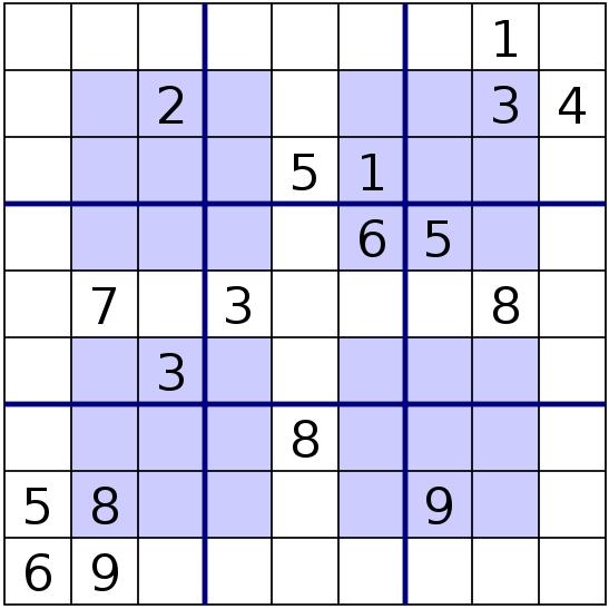 HYPERSUDOKU: a sorokban,