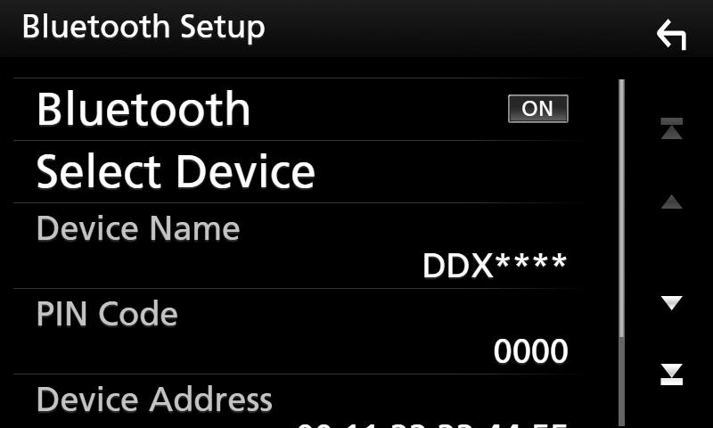 Bluetooth alapú vezérlés ÑÑA Bluetooth egység csatlakoztatása 1 A Bluetooth BEÁLLÍTÁS képernyőjén érintse meg a [Select Device] lehetőséget. 4 Érintse meg a [Close] lehetőséget.
