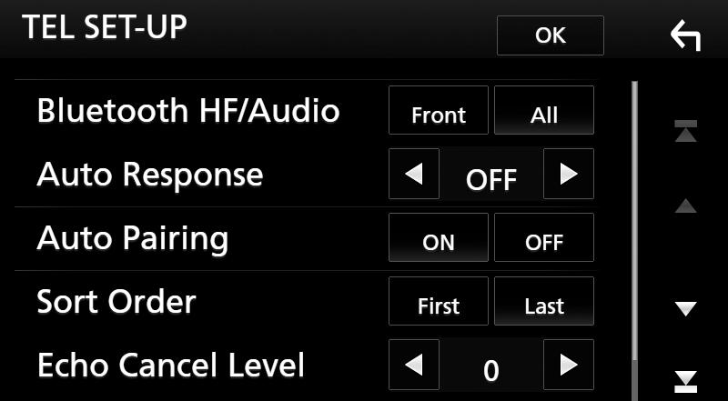 Auto Pairing Ha az ON (BE) lehetőség van kiválasztva, az Apple Auto Pairing funkciója be van kapcsolva és az egységhez csatlakoztatott ipod touch vagy iphone automatikusan regisztrálódik.