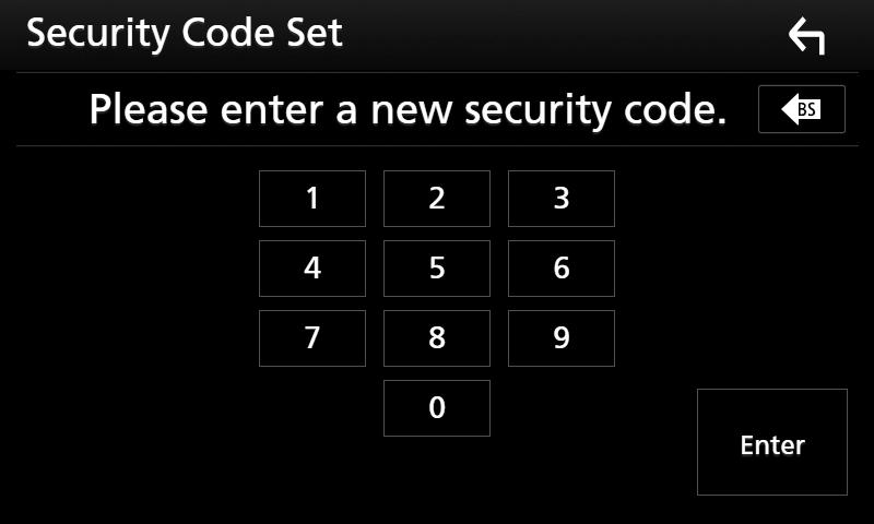 1 Nyomja meg a [MENU] gombot. hhmegjelenik a felugró menü. 2 Érintse meg a [SETUP] gombot. 6 Adja meg újra ugyanazt a kódot, majd érintse meg az [Enter] gombot. Ezzel regisztrálta a biztonsági kódot.