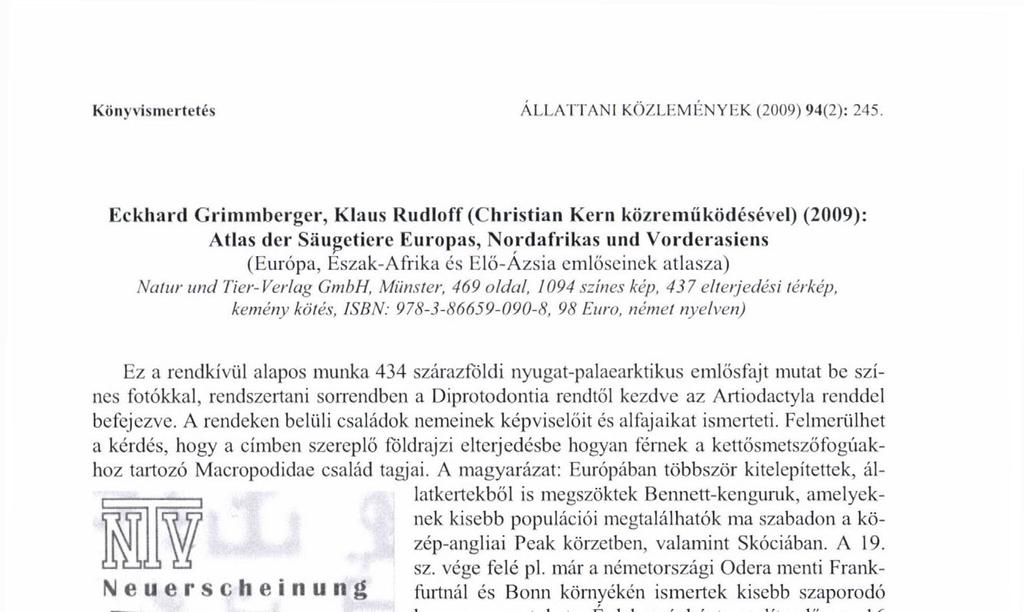A rendeken belüli családok nemeinek képviselőit és alfajaikat ismerteti. Felmerülhet Ilif Neuerscheinung Natur und tier - Vertag GmbH An der KleimHnitbrikfte.19/41 48157 Miinsler Ü L. ONT-ШЗИ-О.
