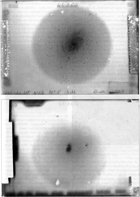 Fent: a Triangulum galaxis (1892. 11. 19. 250 perc) lent: az Örvény-köd (1892. 03. 24., 25.