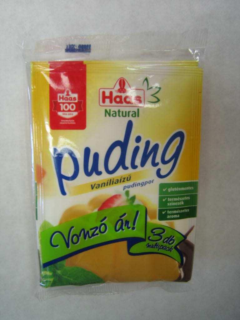 Haas Natural puding vaníliaízű pudingpor 3x40 g Green farm