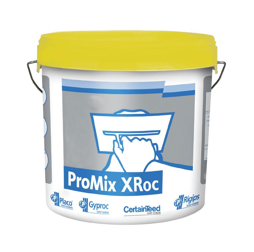 ProMix XRoc hézagoló anyag A speciális összetételű, készre kevert, levegőn száradó, báriumszulfátot tartalmazó hézagoló anyag az XRoc építőlemezek közötti hézagok kitöltésére szolgál, és a hézagoknál