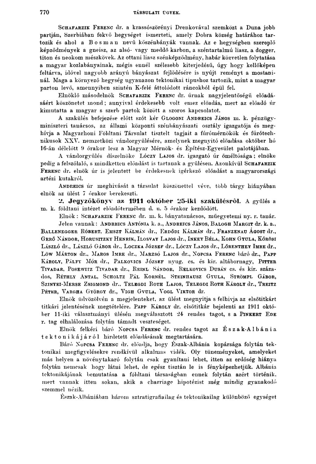 770 TÁRSULATI ÜGYEK. S chafarzik F erenc dr.