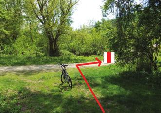 MP-57 Curmătura-nyereg Miután átkelünk az Aranyos görbe hídján, az előző MP-tól 300 m-re jobbra lehet térni egy szántóföld mentén haladó földúton, Várfalva