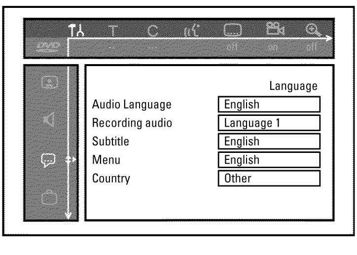 1 Kapcsolja be a TV-készüléket. Ha szükséges, válassza ki a programhelyet a DVDfelvevõhöz. 2 Kapcsolja be a DVD-felvevõt a STANDBY/ON gombbal. 3 Nyomja meg a SYSTEM-MENU gombot a távvezérlõn.