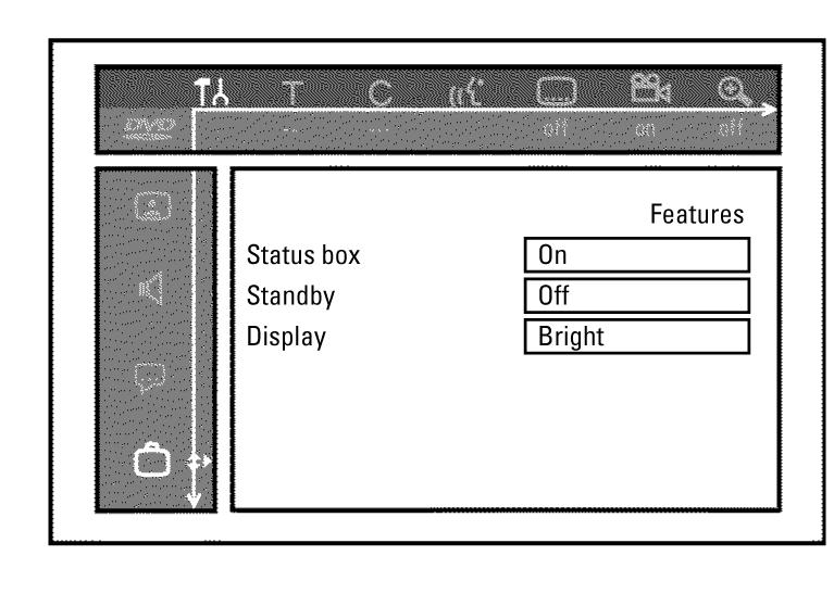 Egyéb beállítások Ebben a menüben a következõ beállítások közül választhat: Status box (állapotablak) A képernyõmenün túlmenõen az OSD (On Screen Display) kijelez információkat az aktuális mûveleti