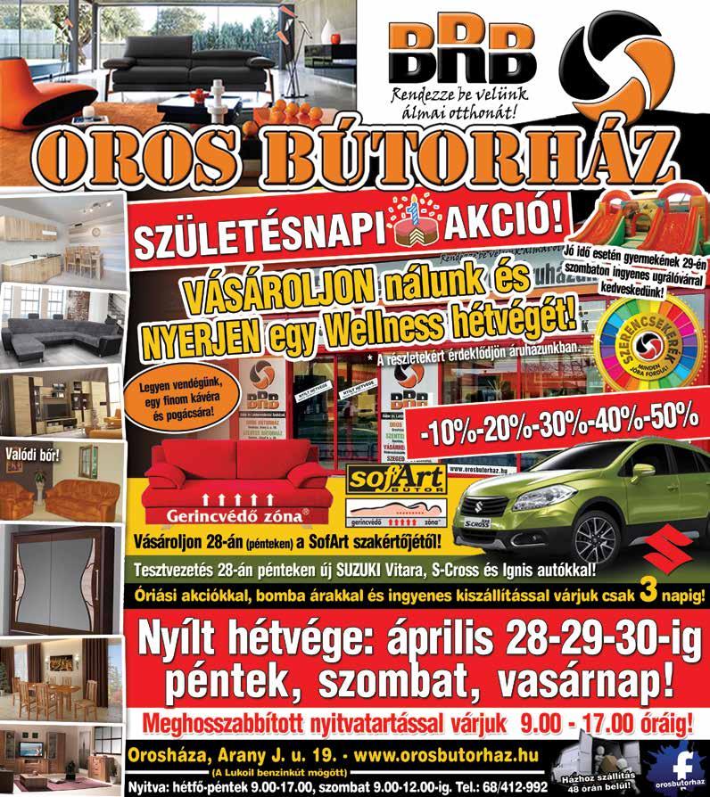 2017. április 28. OROSHÁZA, DÉL-BÉKÉSI 2017. április 28. XXVII/17 Orosháza, Könd u. 25. Telefon/Fax: (68) 512-252 Web: www.szuperinfo.hu E-mail: oroshaza@szuperinfo.hu VIRÁG, VIRÁG, VIRÁG!