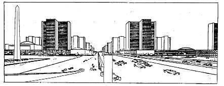 Wright decentralizált városmodellje 1930-ból: ötezer fős kertvárosok városon belül