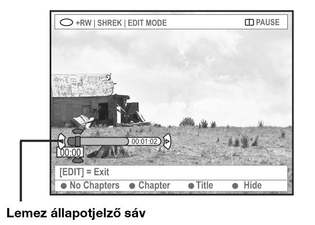 Felvétel szerkesztése/lezárása Videoszerkesztés A videoszerkesztés üzemmódban a teljes felvétel megjelenik az egyébként elrejtett részekkel együtt.