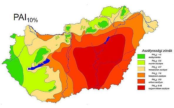 Riha-tó 1. 6. ábra: PAI 10%-os előfordulási valószínűségű értékei (HERCZEG A. 2010) Az éghajlatváltozásra a fajok alapvetően öt valós választ adhatnak: 1.
