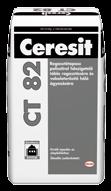 Hôszigetelô rendszerek kiegészítô anyagai CT 80 Ragasztótapasz Szálerôsített, fagyálló, cementalapú tapasz expandált és extrudált polisztirol, valamint ásványi gyapot hôszigetelô táblák ragasztására