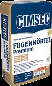 Cimsec Prémium Nagyszilárdságú fugázó (Premium Fugenbunt ExtraHart) 2-30 mm fugaszélességig. Vulkáni tufával dúsított, rugalmas, cementtartalmú fugázó anyag.