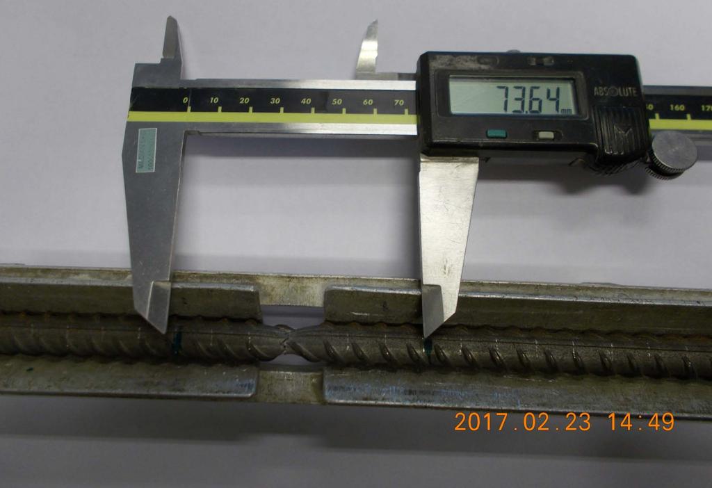 Névleges átmérő, d névl = 12 mm Megnyúlás 5 d névl = 60 mm hosszon: ΔL 5 d = 73,64 60 =