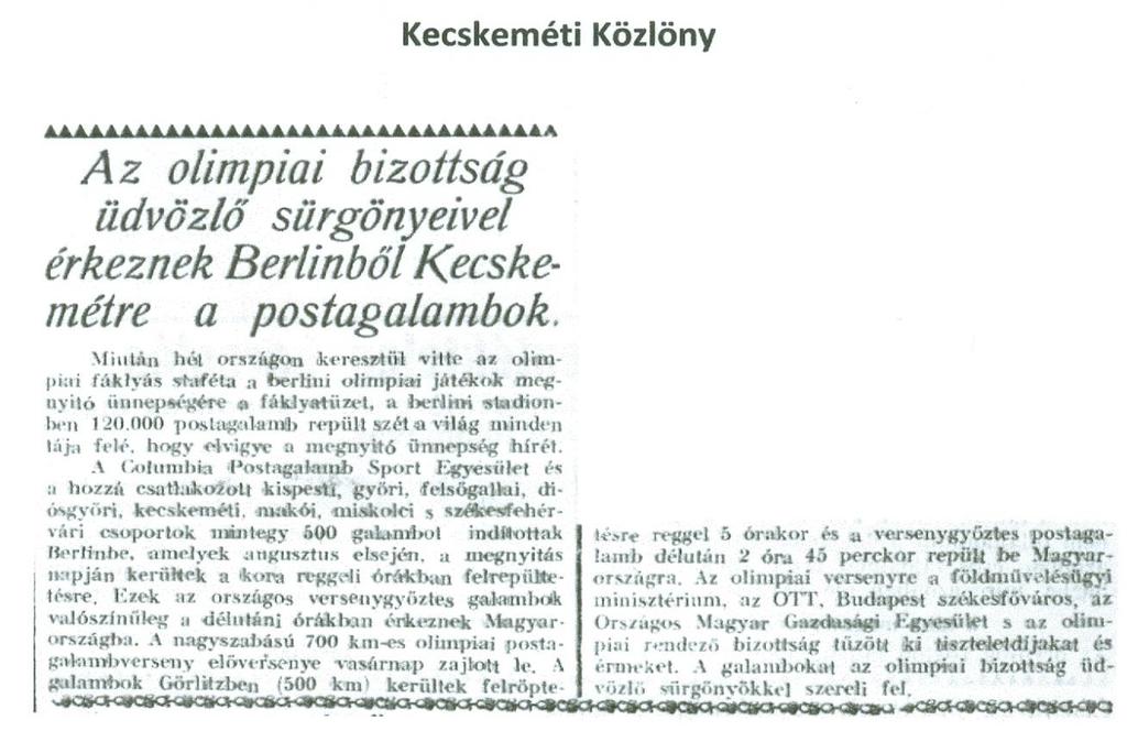 1936. Olimpiai váltófutás, fáklyavivők Kecskeméttől- Dabasig Ifj.