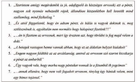 HÁLAPÉNZ A SZÜLÉSZETBEN EGY KVALITATÍV VIZSGÁLAT EREDMÉNYEI SÁGI CSILLA - BAJI PETRA vagy nem tartották etikusnak a hálapénzt, mégis fizettek.