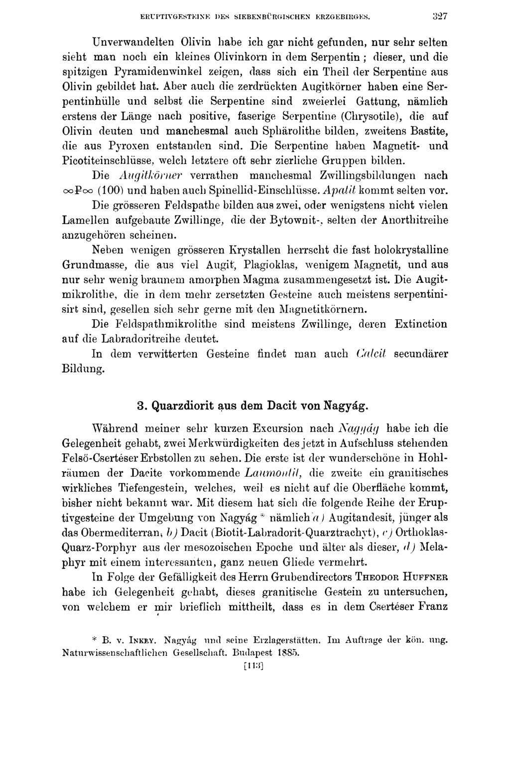 ERUPTIVGESTEINE DES SIEBENBÜRGISCHEN ERZGEBIRGES.