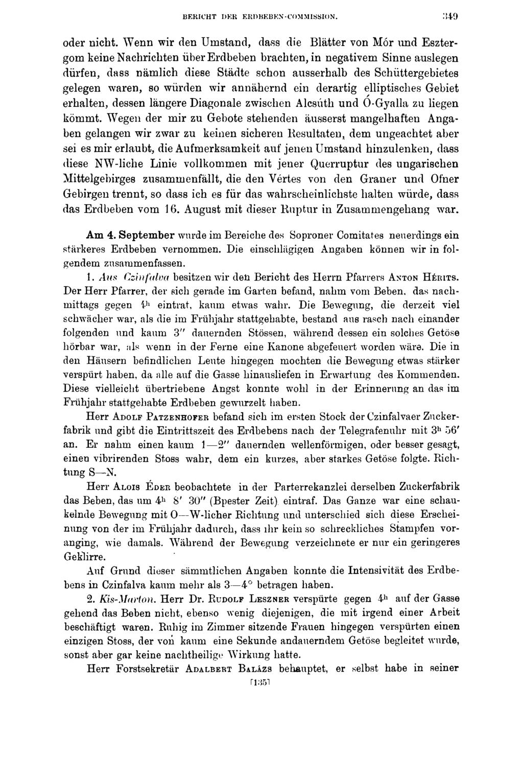 BERICHT DKR ERDBEBEN-COMMISSION. oder nicht.