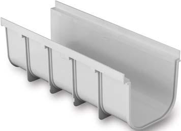 MODULÁRIS PVC VÁLYÚELVEZETÔ RENDSZER MODULAR PVC OVERFLOW CHANNEL SYSTEM Praktikus, méretre szabható, gyorsan telepíthetô PVC vályúrendszer.