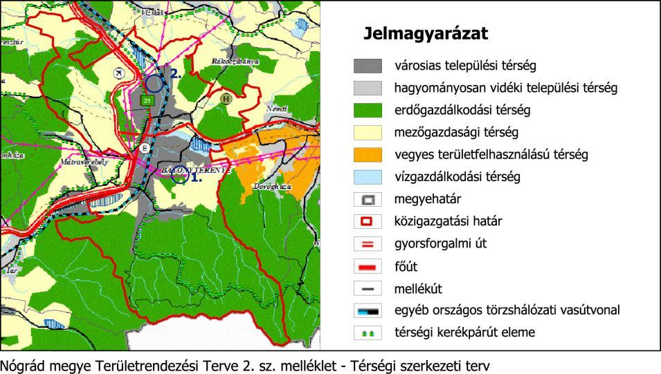 törvény (továbbiakban: OTrT) előírásaival, valamint Nógrád megye Területrendezési Terve (továbbiakban: NmTrT) előírásaival az alábbiak szerint összhangban vannak.