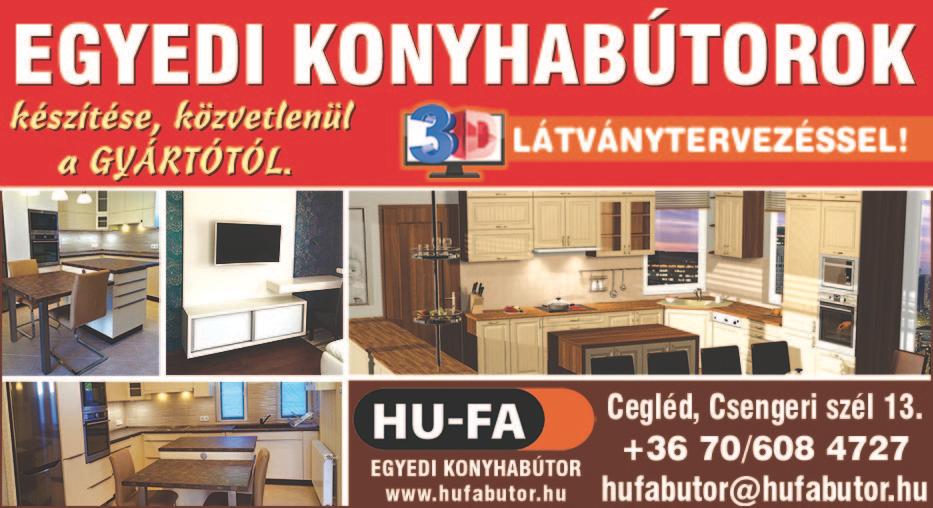 6 otthon 2017. június 19. Ingatlan C E G LÉD Sorház utcában 3 szobás l a k á s eladó. 06-20/425-65-85 É P Í TÉSI telek Cegléd, Öreghegyi út 3 1. szám alatt eladó.