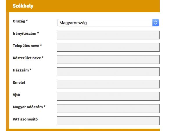 A HU-GO rendszerben történő regisztrációhoz a következő adatokat kell megadni: Szerződött díjfizető adatai, Szerződött székhelye A regisztráció során mindig saját