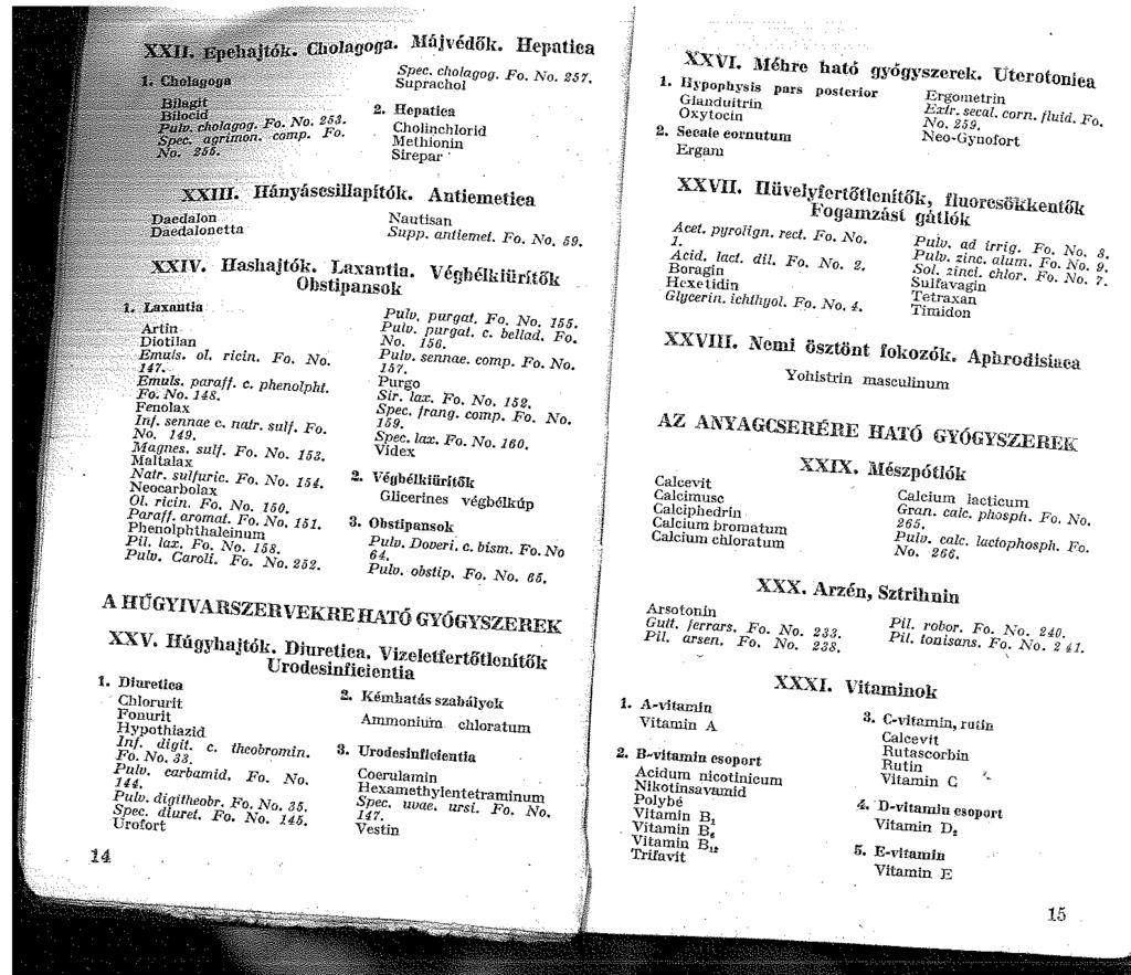 Arlin Diotilan Emu/s. ol, ricin. Fo, No. 47. Emu'ls, j)aj'aff. e. phenolpht. Fo.No. J48. Fenolax ln/. sennae e, natr. sulf. Fo. No. 49, Magnes, sulf. Fo. No. 53. l'tfaltalax Natr. sulfuric. Fo, Vo.