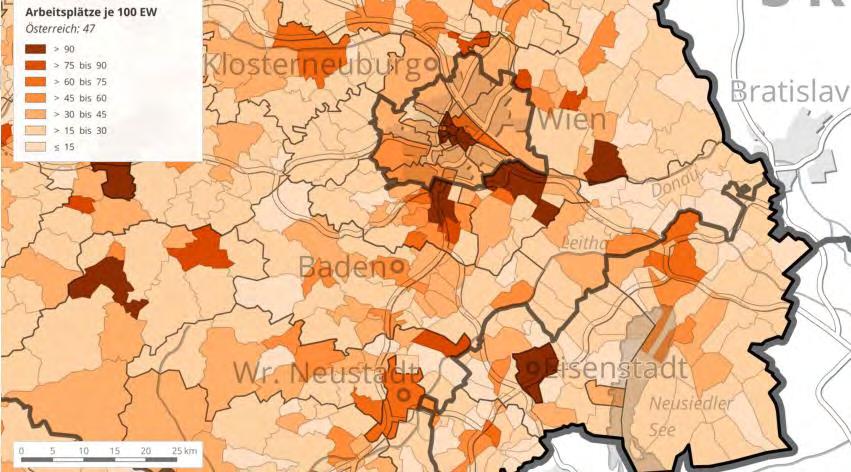 Bécs és déli agglomerációja (südliches Wiener Umland) az egy főre jutó regionális GDP alapján Ausztria gazdaságilag legjobban teljesítő régiói 23 közé tartozik.