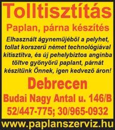 2017. május 12. 13 Debrecen-Salakos utcánál faházas hobbykert eladó. 1,6MFt. 06-30/851-6181 ÜZLET, MŰHELY, IRODA Szabadságtelepen igényes szépség szalonban van fodrásznak egy hely kiadó.