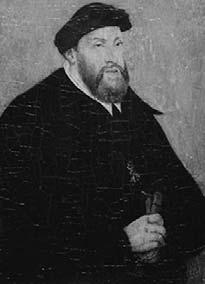 Baloldalon Bölcs Frigyes, középen a megfeszített Jézus, balján Keresztelő Szent János, jobbján középen Cranach, mellette