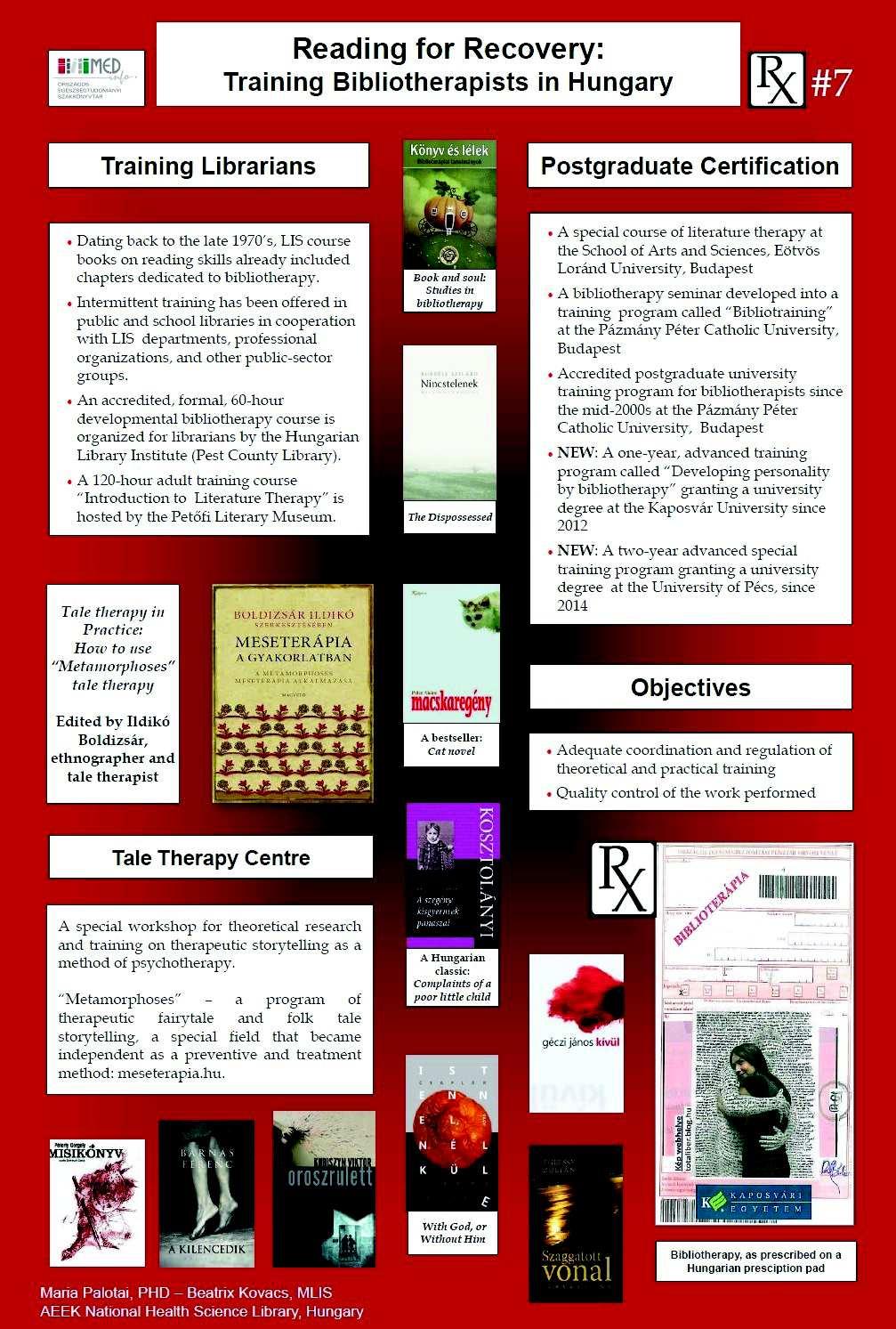 EREDETI KÖZLEMÉNYEK / ORIGINAL ARTICLES 2 2 volt lehetőségünk a projekt bemutatására egy előadás keretében, illetve egy nyolc részből álló poszter sorozatban.
