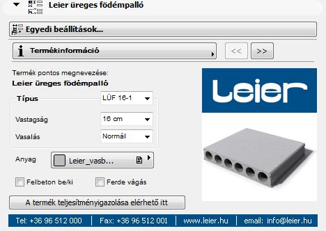 4.5 Előfeszített Leier üreges födémpalló modellezése 27 A Leier födémpalló elemet az előfeszített Leier üreges födémpallóval készülő födémek modellezésére használhatjuk.