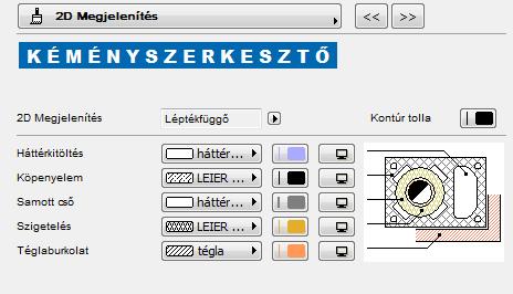 részletezettséggel szeretné ábrázolni a kéményt az alaprajzon.