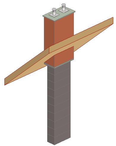 A kémény elem szerkesztése 3D-ben 38 A Kémény elem fontosabb geometriai paraméterei 3D-ben mozgatható fogópontokkal vannak ellátva. Ilyenek pl.