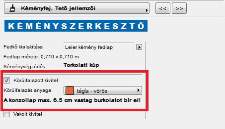 Ezeket a paramétereket a 3D ablakban és a metszeten is lehet szerkeszteni.