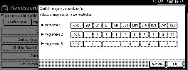 megnevezés sorrendjében Kinyomtatja a Címjegyzéket 2. megnevezés sorrendjében. Nyomtatás az 3. megnevezés sorrendjében Kinyomtatja a Címjegyzéket 3. megnevezés sorrendjében. Csoporthívó lista nyomtatása Kinyomtatja a csoportos Címjegyzéket.