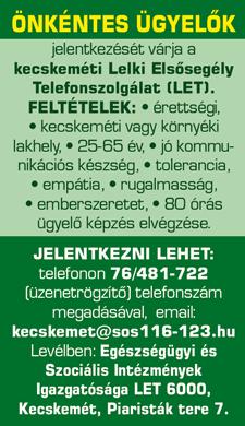 kecskeméti lakost keresünk főállásban.