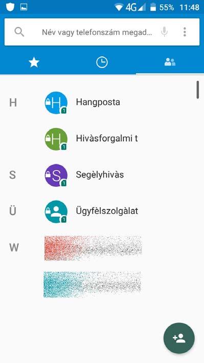 TÁRCSÁZÓ 1. Nyomja meg a kezdőlapon a TELEFON gombot ( ). 2. A gombbal hozhatja elő a billentyűzetet. 3.
