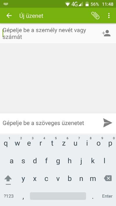Nyomja meg a kezdőlapon az ÜZENETEK gombot ( ). 2. Az üzenetek beállításaihoz a gombbal férhet hozzá- 3. A gombbal hozhat létre új üzenetet. 4.